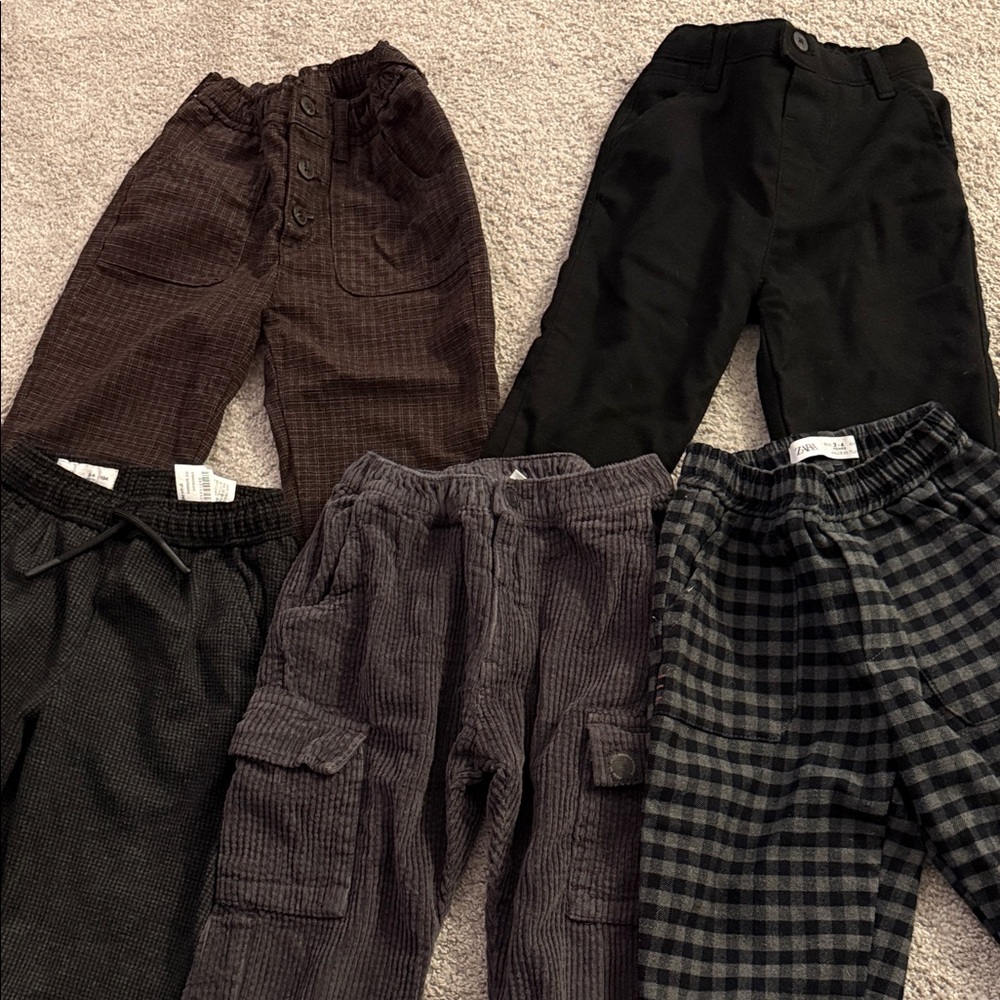 Zara Kids Casual Bottoms - Black, Brown, Gray